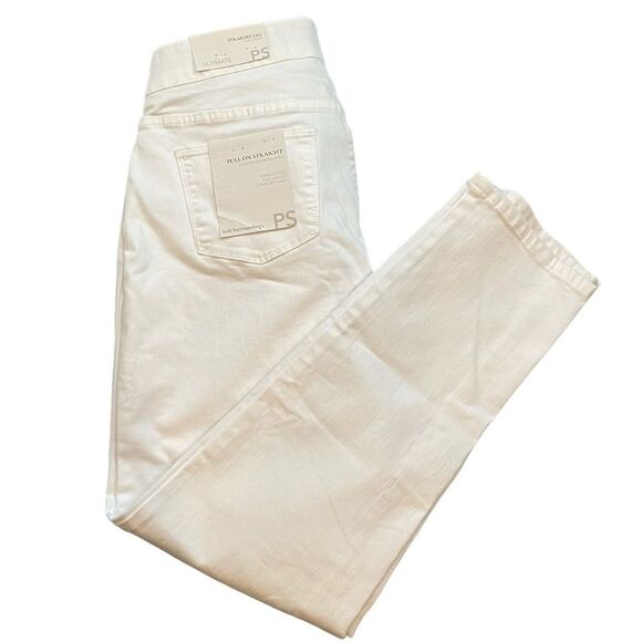 Soft Surroundings Straight Leg Pull On Ultimate Denim Relaxed White Jean Size PS - Picture 1 of 14